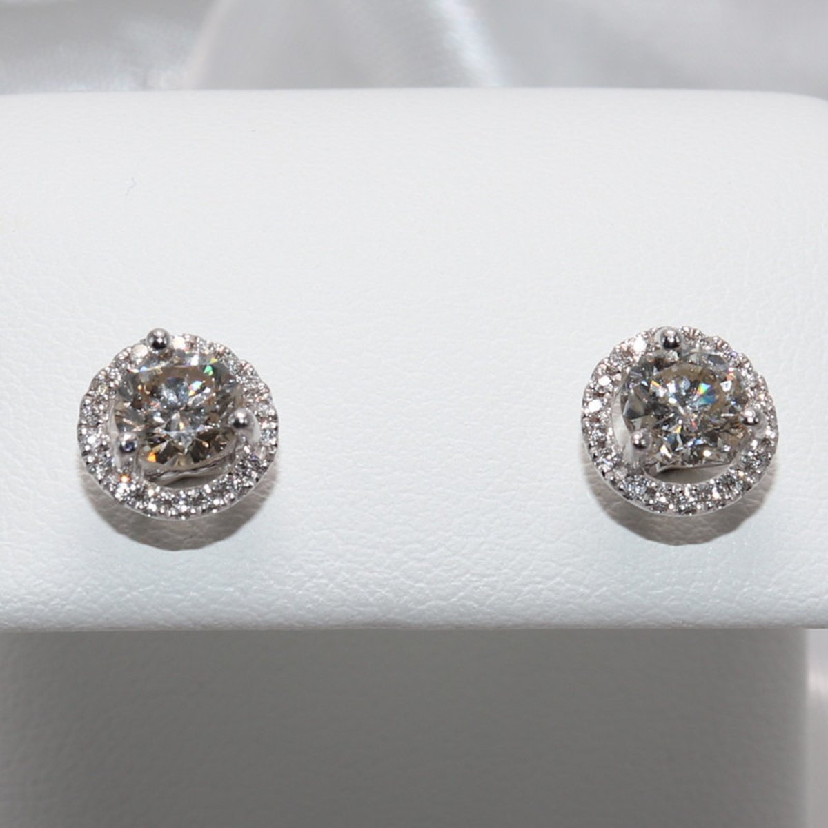 Original counter photo of a Diamond halo earrings